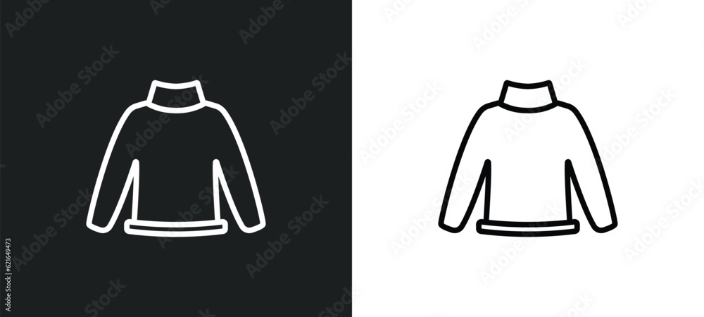 sweater outline icon in white and black colors. sweater flat vector icon from autumn collection for web, mobile apps and ui.