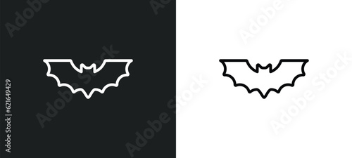 bat outline icon in white and black colors. bat flat vector icon from autumn collection for web, mobile apps and ui.