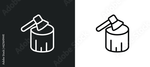 woodcutter outline icon in white and black colors. woodcutter flat vector icon from autumn collection for web, mobile apps and ui.