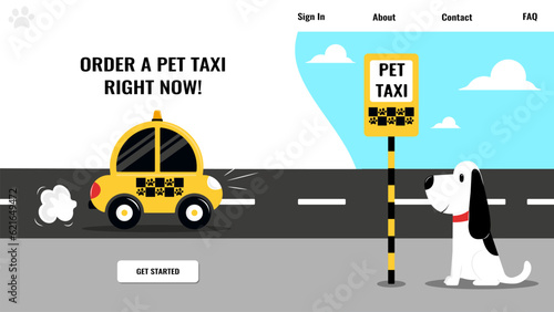 Pet taxi vector illustration Transfer service for animals