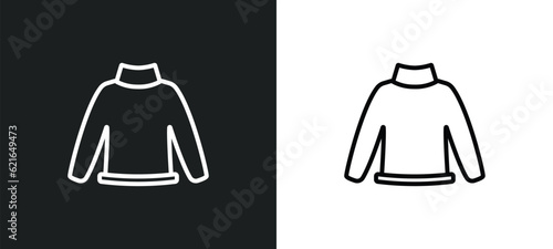 sweater outline icon in white and black colors. sweater flat vector icon from autumn collection for web  mobile apps and ui.