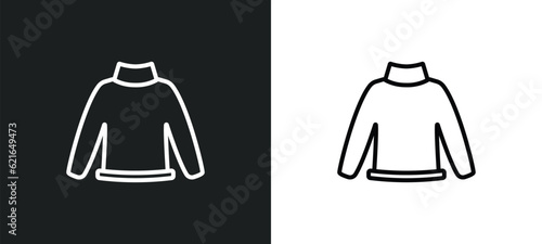 sweater outline icon in white and black colors. sweater flat vector icon from autumn collection for web, mobile apps and ui.