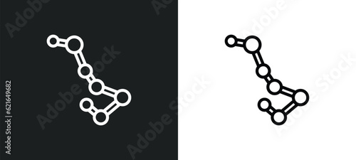 big dipper outline icon in white and black colors. big dipper flat vector icon from astronomy collection for web, mobile apps and ui.