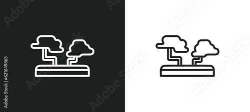 penjing outline icon in white and black colors. penjing flat vector icon from asian collection for web, mobile apps and ui.