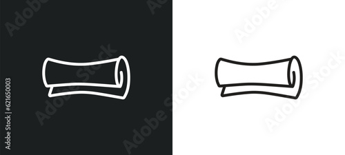 scrolls outline icon in white and black colors. scrolls flat vector icon from asian collection for web, mobile apps and ui.