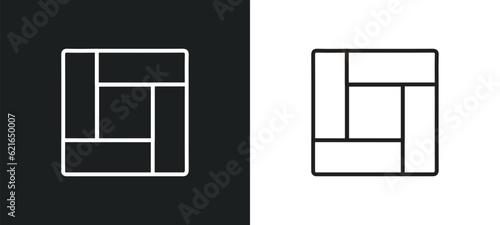 Photography tatami outline icon in white and black colors
