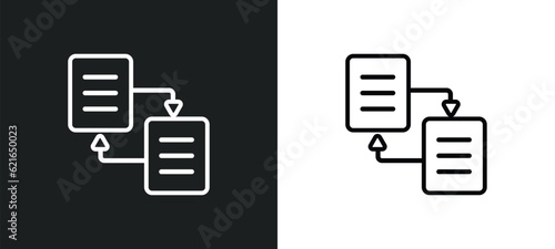 synchronization outline icon in white and black colors. synchronization flat vector icon from big data collection for web, mobile apps and ui.
