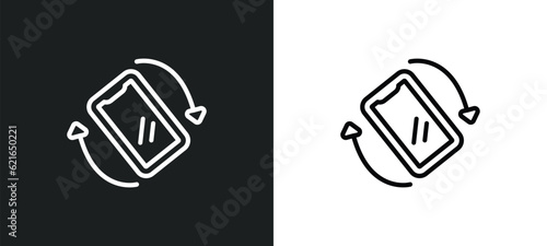 tilt outline icon in white and black colors. tilt flat vector icon from augmented reality collection for web, mobile apps and ui.