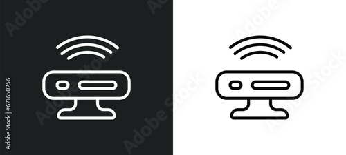 motion outline icon in white and black colors. motion flat vector icon from augmented reality collection for web, mobile apps and ui.