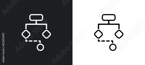 aorithm outline icon in white and black colors. aorithm flat vector icon from artificial intelligence collection for web, mobile apps and ui.