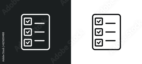 check list outline icon in white and black colors. check list flat vector icon from artificial intelligence collection for web, mobile apps and ui.