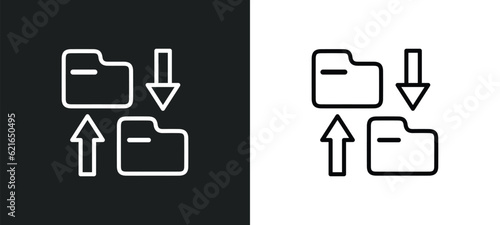 file transfer outline icon in white and black colors. file transfer flat vector icon from artificial intelligence collection for web, mobile apps and ui.