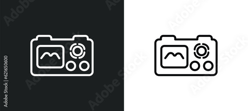 nano sensor outline icon in white and black colors. nano sensor flat vector icon from artificial intellegence collection for web, mobile apps and ui.
