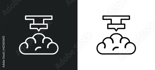 organ printing outline icon in white and black colors. organ printing flat vector icon from artificial intellegence collection for web, mobile apps and ui.