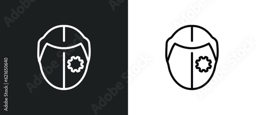 humanoid outline icon in white and black colors. humanoid flat vector icon from artificial intellegence collection for web, mobile apps and ui.