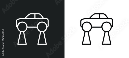 hover transport outline icon in white and black colors. hover transport flat vector icon from artificial intellegence collection for web, mobile apps and ui.