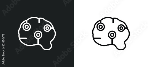 future brain outline icon in white and black colors. future brain flat vector icon from artificial intellegence collection for web, mobile apps and ui.