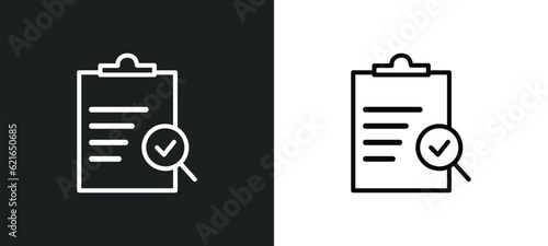 evaluation outline icon in white and black colors. evaluation flat vector icon from artificial intellegence collection for web, mobile apps and ui. photo
