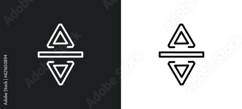 vertical resize outline icon in white and black colors. vertical resize flat vector icon from arrows collection for web  mobile apps and ui.