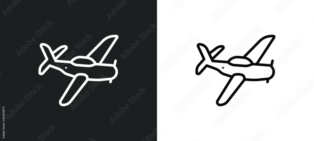 airplane outline icon in white and black colors. airplane flat vector icon from army collection for web, mobile apps and ui.