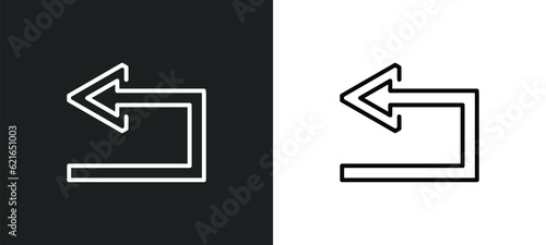 return outline icon in white and black colors. return flat vector icon from arrows collection for web, mobile apps and ui.