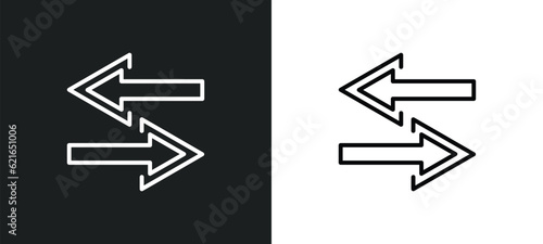 transfer outline icon in white and black colors. transfer flat vector icon from arrows collection for web, mobile apps and ui.