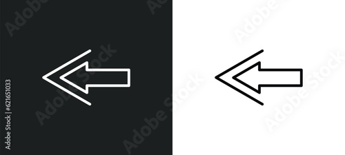 left arrow outline icon in white and black colors. left arrow flat vector icon from arrows collection for web, mobile apps and ui.