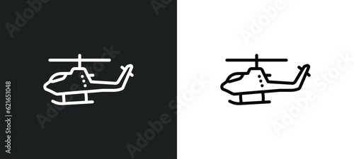 helicopter outline icon in white and black colors. helicopter flat vector icon from army collection for web, mobile apps and ui.