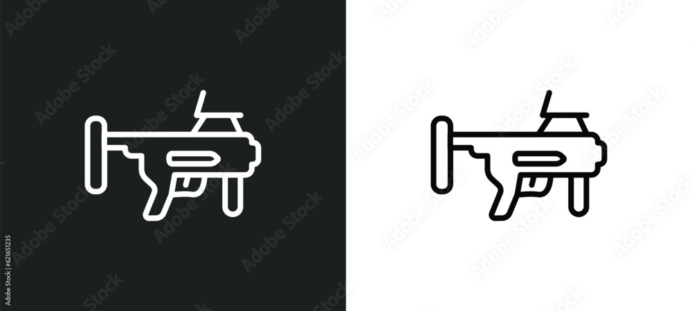 grenade launcher outline icon in white and black colors. grenade ...