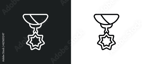 condecoration outline icon in white and black colors. condecoration flat vector icon from army and war collection for web, mobile apps and ui.