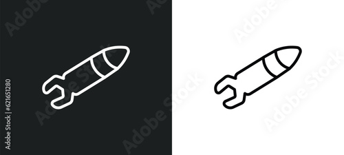 airplane bomb outline icon in white and black colors. airplane bomb flat vector icon from army and war collection for web, mobile apps and ui.