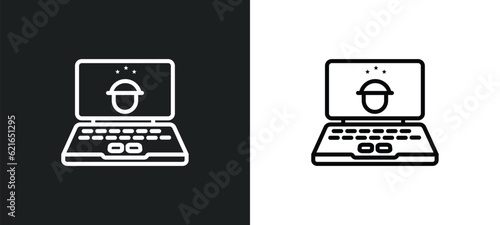robber outline icon in white and black colors. robber flat vector icon from army collection for web, mobile apps and ui.
