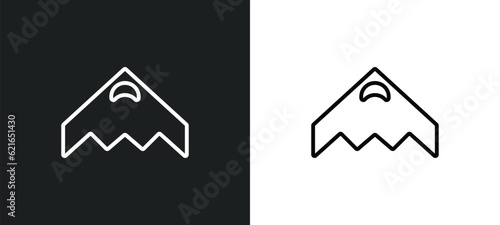 stealth outline icon in white and black colors. stealth flat vector icon from army collection for web, mobile apps and ui.