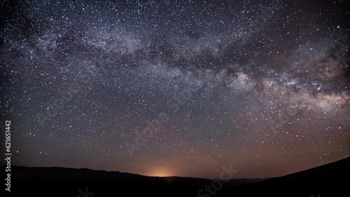 Amazing time-lapse of the stars moving across the night sky. photo
