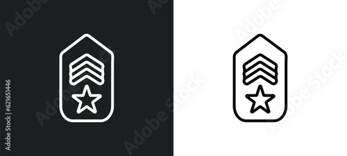 shoulder strap outline icon in white and black colors. shoulder strap flat vector icon from army collection for web, mobile apps and ui. photo