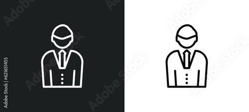 civilian outline icon in white and black colors. civilian flat vector icon from army collection for web, mobile apps and ui.