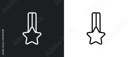 condecoration outline icon in white and black colors. condecoration flat vector icon from army collection for web, mobile apps and ui.