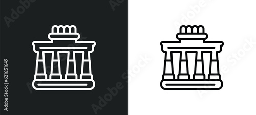 brandenburg outline icon in white and black colors. brandenburg flat vector icon from architecture and travel collection for web, mobile apps and ui.