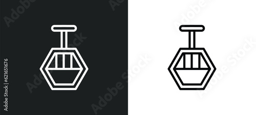 cabl outline icon in white and black colors. cabl flat vector icon from architecture and city collection for web, mobile apps and ui.