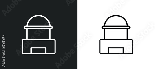arbor outline icon in white and black colors. arbor flat vector icon from architecture and city collection for web, mobile apps and ui.
