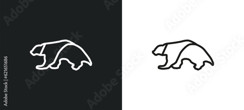 wolverine outline icon in white and black colors. wolverine flat vector icon from animals collection for web, mobile apps and ui.
