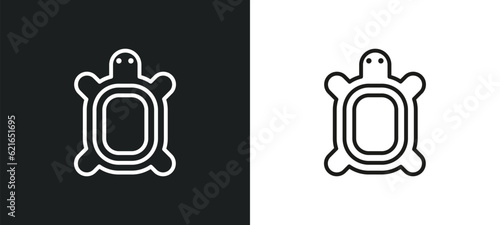 tortoise outline icon in white and black colors. tortoise flat vector icon from animals collection for web, mobile apps and ui.