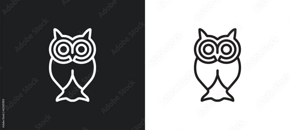 big owl outline icon in white and black colors. big owl flat vector icon from animals collection for web, mobile apps and ui.