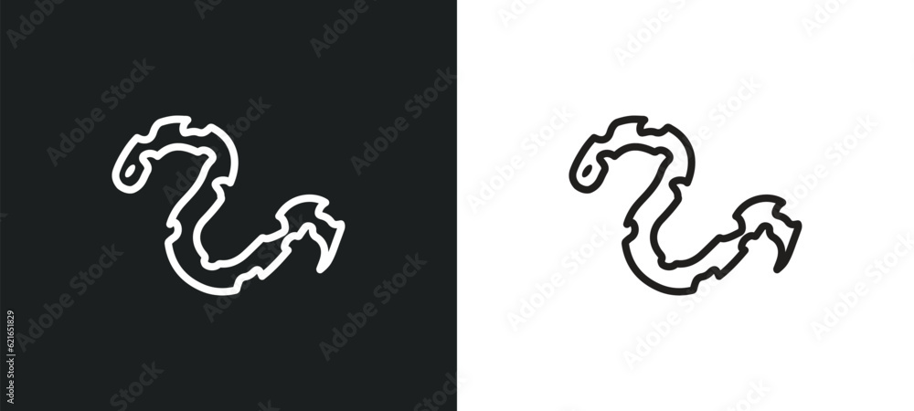 Fototapeta premium copperhead outline icon in white and black colors. copperhead flat vector icon from animals collection for web, mobile apps and ui.