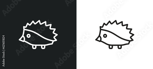 porcupine outline icon in white and black colors. porcupine flat vector icon from animals collection for web, mobile apps and ui. photo