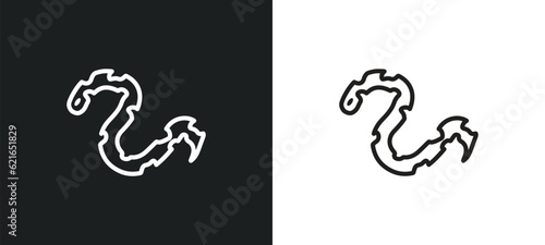 copperhead outline icon in white and black colors. copperhead flat vector icon from animals collection for web, mobile apps and ui.