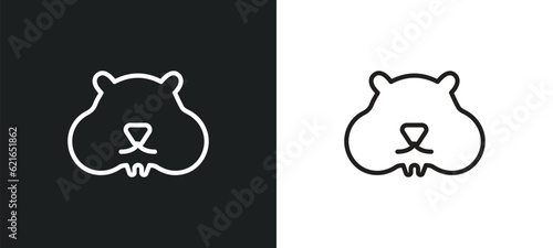 hamster outline icon in white and black colors. hamster flat vector icon from animals collection for web, mobile apps and ui.