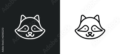 raccoon outline icon in white and black colors. raccoon flat vector icon from animals collection for web, mobile apps and ui.