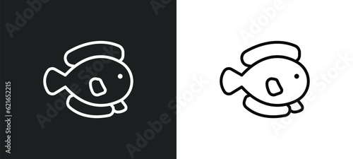 flounder outline icon in white and black colors. flounder flat vector icon from animals collection for web, mobile apps and ui.