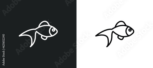 gold fish outline icon in white and black colors. gold fish flat vector icon from animals collection for web, mobile apps and ui.